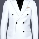 Premium White Double-Breasted Blazer